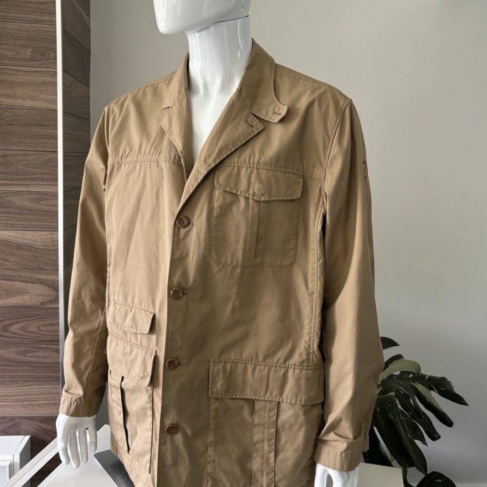 Fjallraven Travel Blazer G-1000 Cotton Utility Field Jacket Pockets Tan Sz XL - Picture 5 of 13